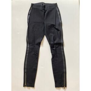 J.Crew Pixie Pants with Leather Trim Black Size 00